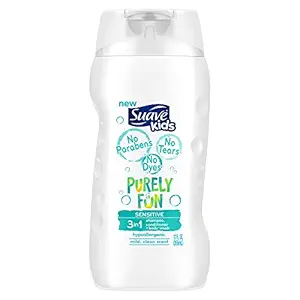Suave Kids 3 In 1 Shampoo And Conditioner,Body wash, Purely Fun, 12 Ounce