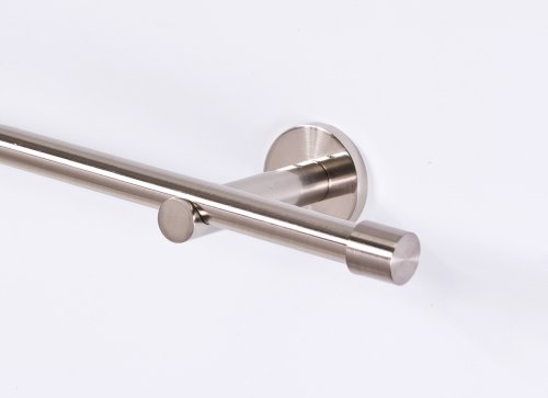 Gardinenstange 16mm 1-Lauf Edelstahloptik Metall, 180