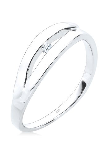 Diamore Damen-Ring 925 Sterling Silber Kristall Diamant wei Gr.52 (16.6) 0609141913_52