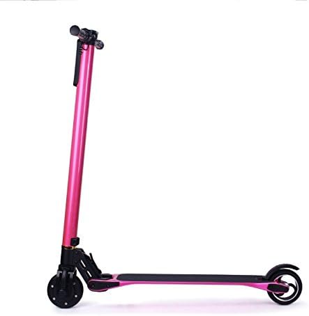 World's Lightest Two Wheels Electric Kick Scooter 14Lbs Foldable Electric Carbon Fiber Scooter- 25MPH SPEED (Hot Pink)