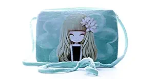 HC Toys LLP Princesses Soft Cute Cartoon Printed Canvas Material Sling Bags for Girls Kids Casual Purse | Green