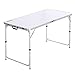 Produktbild SONGMICS Campingtisch, Klapptisch, 120 cm lang, Gartentisch mit stabilen Aluminium-Beinen, zusammenklappbarer Campingtisch mit Griff zum leichten Transport, höhenverstellbar, Camping, weiß GAT01WT
