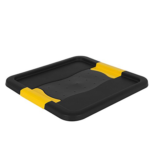 30 Liter Kunststoff Box Aufbewahrungsbox + Deckel schwarz Archivbox Multibox Drehstapelbox - 6