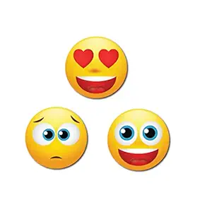 BIRDS MIND Emoji Wooden Fridge Magnets Refrigerator Stylish for Kitchen Decoration Kids Girls Boys Gift Items and Home Decor Multicolored L X H 3 X 3 Inch