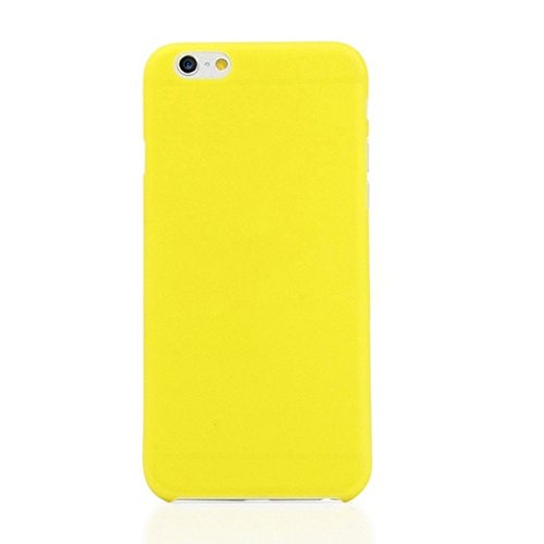 iPhone 6 Funda de movil - SODIAL R 3 piezas iPhone 6 0 3MM Ultra fino delgado Mate Duro Corteza Claro Funda Cubierta Amarillo