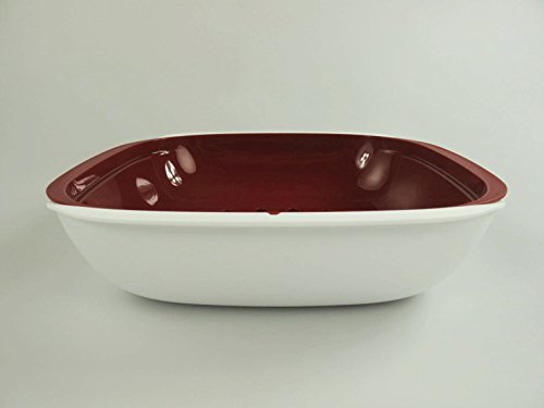 TUPPERWARE Allegra Servierschale 1,33 L rot weiß mit Sieb Auffangschale - 5