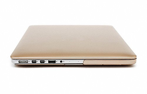 Metallische Champagner Gold Durch gummierte Hard Shell, Elegantes und leichtes 2-Part Hard Case Cover Schutz Hülle, Ultra Slim matt gold farbe für MacBook Pro Retina 13″ - 6