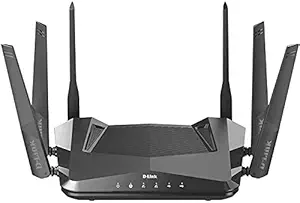 D-Link DIR-X5460 WiFi 6 Router AX5400 MU-MIMO Voice Control Compatible with Alexa & Google Assistant, Dual Band Gigabit Gaming Internet Network, Black
