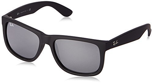 Akiniai nuo saulės RayBan Justin RB4165 622/6G 55 Rubber Black/Grey Mirror  Silver kaina