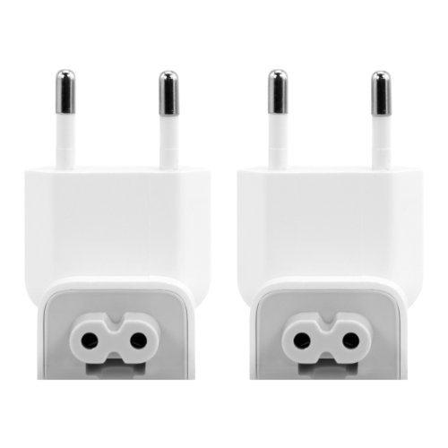 kwmobile 2x Duckhead Adapter f  r Apple Power-Adapter - EU 2 Pin Power Plug Eurostecker f  r iPad 10W und 12W und Macbook MagSafe 1 und 2 Ladeger  te