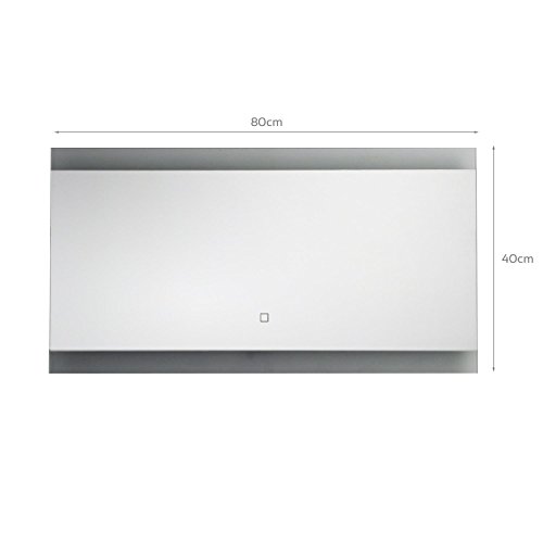 Krollmann Badspiegel Wandspiegel mit LED-Beleuchtung, Touch Sensor und satinierten Lichtflächen, 80 x 40 cm - 3
