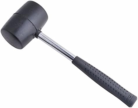 8 Ounce Rubber Head Hammer with Anti-Slip Stainless Steel Tube Rubber Handle Rubber Mallet