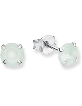s.Oliver Kinder-Ohrstecker Mädchen Swarovksi Elements 5 mm 925 Silber rhodiniert Kristall grün-2012564