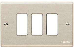 BTICINO Magic Placa con tornillos de 3 plazas Oxidal