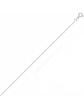 Feine 18 Karat 750 Weißgold Rund Erbskette Rolo link 1 mm - Länge Wählbar