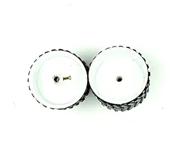 INVENTO 2pcs 70mm x 40mm Plastic Robotic Wheel Durable Rubber Tire Wheel 6mm Hole for DC Geared Motor RC Car Robot