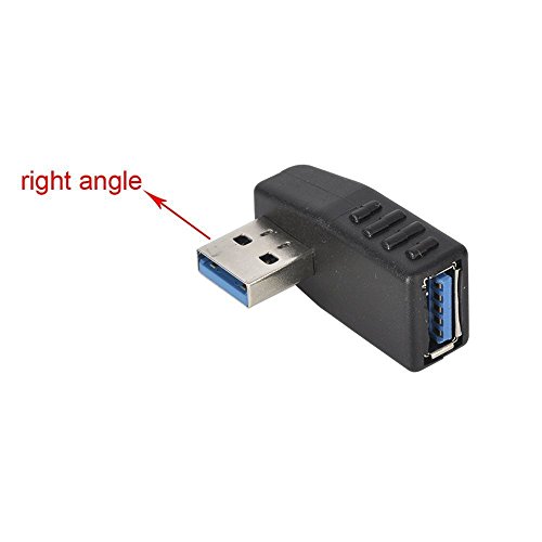 Kimilar 2-tlg USB 3,0 Adapter rechtwinklig und linken Winkel-Stecker/Buchse USB Connector-Extender Stecker Kupplung 2ST (einschließlich der linken und rechten Winkel-Adapter) - 2