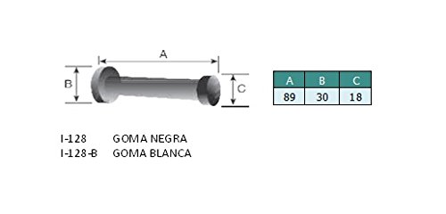 Evi Herrajes i-128-b Wand-Türstopper, matt (Edelstahl) Gummi weiß - 2