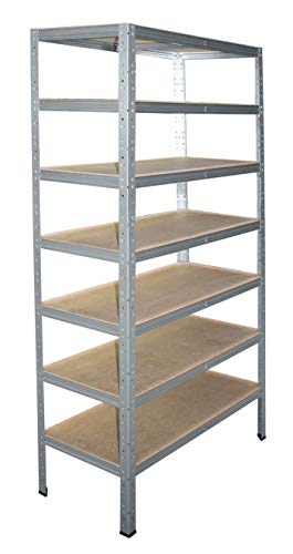 shelfplaza® HOME Étagère charge lourde métallique galvanisé de 180x50x30 cm avec 7 tablettes - entrepôts garage grenier atelier maison