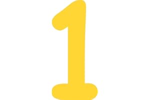 Kleckerliese Alphabet Numbers 10 cm Self-Adhesive Sticker Wall Window Door Boats Car Children's Room Sticker 1 - Height 10 cm, Colour Yellow