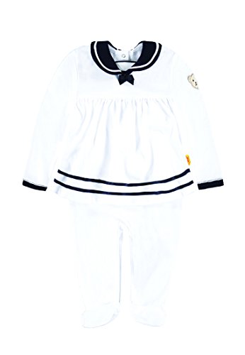 Steiff Girl's Footies -  White - 3-6 Months