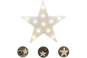 Yuna Lettere Luminose LED Lettere Decorative a LED Lettere dell'alfabeto Bianco (Stella)