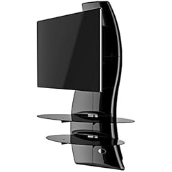 Meliconi Ghost Design 2000 DR Meuble Mural Orientable avec Bras de Déport pour Écran Plasma/LCD 32 à 63'' - Noir Laqué