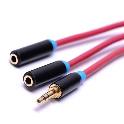 GadgetsAccessories 3.5mm Headphone Stereo Splitter - 3.5mm Male to 3.5mm Double Female Cable (Red/Black) - For for iPhone, iPad, Smartphones and devices with 3.5mm (New Version) RS.149 (63.00% Off) - Amazon