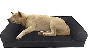 Dogbed4less Durable Orthopedic Memory Foam Pet Bed with Waterproof Internal Case + 2 Washable Denim External Cover for Small to Medium Large Dog