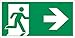 Produktbild Rettungsweg rechts Notausgang Rettungswegschild Schild Nachleuchtend ASR A1.3 400 x 200 mm
