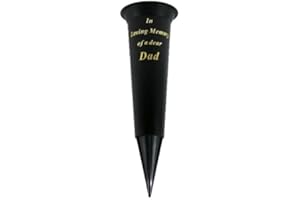 ENDLESS CREATIONS Special Graveside Memorial Grave Spiked Flower Vase In Loving Memory Special Memorial Vase for Graves - Plastic Cemetery Flower Holder with Spike, (1, Dad)