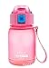Produktbild Aoweika Trinkflasche Sport 260ml BPA frei öko tritan Kunststoff Wasserflasche 1liter Sportflaschen Auslaufsichere für Kinder, Fahrrad,Gym,Schule,Flip Top mit Stroh (260ML, Rosa)