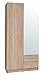 Produktbild Movian Morava 2-türiger Kleiderschrank mit Spiegel, 100 x 212 x 59 cm, Sonoma-Eiche Optik