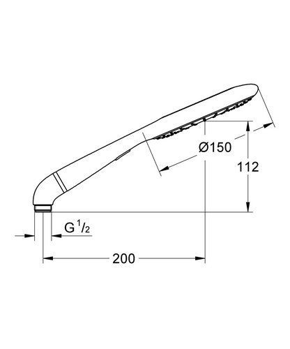 GROHE Handbrause Rainshower Icon, 2 Strahlarten, chrom, 27276000 - 2