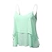 Produktbild Damen Sommer Elegant Strand Einfarbig Spaghettiträger Chiffon Oberteile Cami Tank Beiläufig Weste Vest Camisole DOLDOA T-Shirt Tops Geburtstags Geschenk für Frauen Mädchen Freundin (EU:38, Minzgrün)