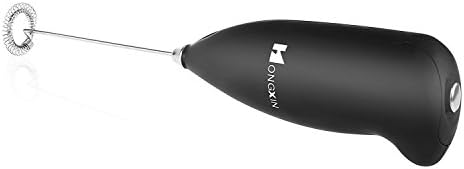 Milk Frother Handheld Stainless Steel Battery Operated Electric Foam Maker - Black
