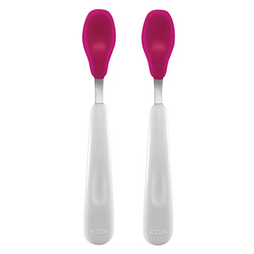 OXO Tot Silicone Feeding Spoon Set (Raspberry)