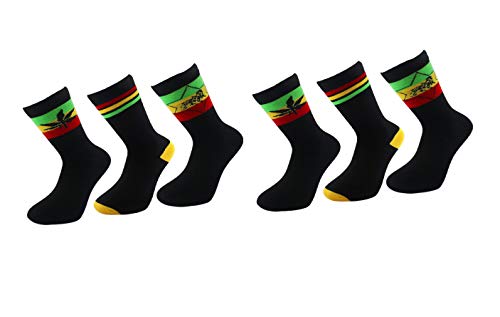 Buckingham Boutique - Medias de fútbol - para hombre Weed Rasta Socks 39-46