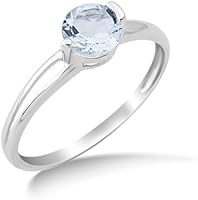 Miore - MG9087R4 - Bague Femme - Or Blanc 375/1000 (9 Cts) 1.21 Gr - Aigue marine - T 54 (17.2)