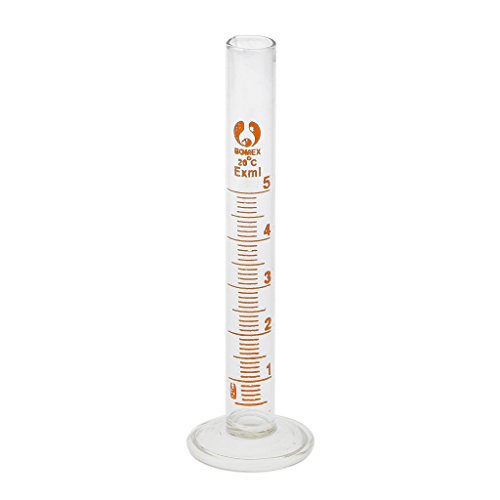 MagiDeal Glas-Messzylinder Measure Lab Chemielabor Messen Graduierte Professionelle 5ml - 2