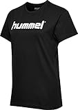 Gedrucktes Frontlogo hummel Damen HMLGO Cotton Logo T-Shirts, Schwarz, S