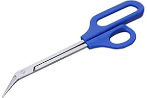 Mofun® Long Handle Toenail Scissor Clippers, Thick Nails Easy Reach Toenail Scissors Easy Ergonomic Elderly Cuticle for Women and Men (Blue)