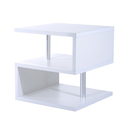 Preisvergleich Produktbild Mesa Auxiliar Madera Blanco 50x50x50cm