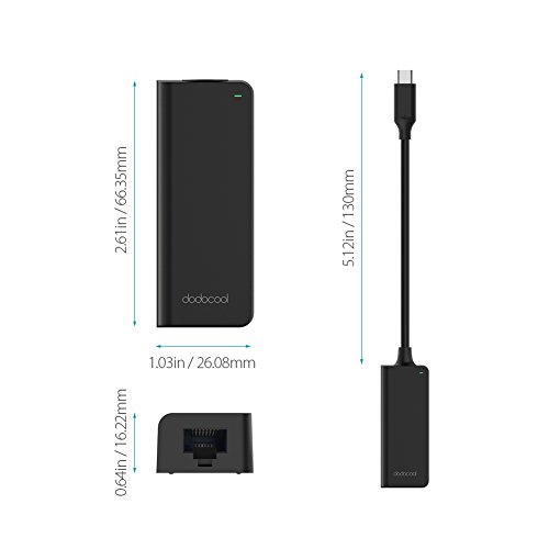 dodocool USB C Adapter auf Gigabit Ethernet (RJ45) Thunderbolt 3 USB 3.1 5 Gbps 10/100/1000 Adapter für Mac OS X /Windows/Linux/Chrome OS(Macbook 12 Zoll) - 7