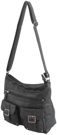 Ladies Womens Boutique Shoulder Business Work Faux Leather Handbag bag (Black)
