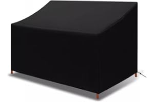 HARDINOX Outdoor Garden Bench Seat Covers (2/3/4 - Seater) - Waterproof 210D Heavy - Duty (Black, 163x66x89cm)