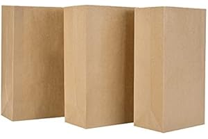 Oinvs Small Brown Paper Bags 100 Pieces Reusable Kraft Paper Bags Eco Friendly Small Gift Bag Paper Diy Paper Food Bags Thicker 70gsm - 15 * 10 * 30cm