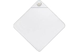 Interbaby - Capa de Baño Bebe Blanco/Gris | Toalla Bebe con Capucha 100% Algodón, 100x100cm, Unisex | Suave, Cómoda, Secado Rápido | Ideal Recién Nacidos, Bebes y Niños Pequeños | Diseño Bear Sleeping