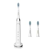 Oria Electric Toothbrush, Rechargeable Sonic Toothbrush with Fully Washable 3 Replaceable Toothbrush Heads, 1 Protective Bristle Cover, 3 Brushing Modes Optional and Waterproof IPX 7