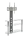 Produktbild Glas TV Stand By MMT, Freischwinger – passend für LED, LCD-TVs, und Plasma Flat Panel TVS von 66 cm – 127 cm – stabile, einfach zu montieren – Aluminium silber Finish – Drei Glas-Einlegeböden – Kabel management-) Dunkelviolett
